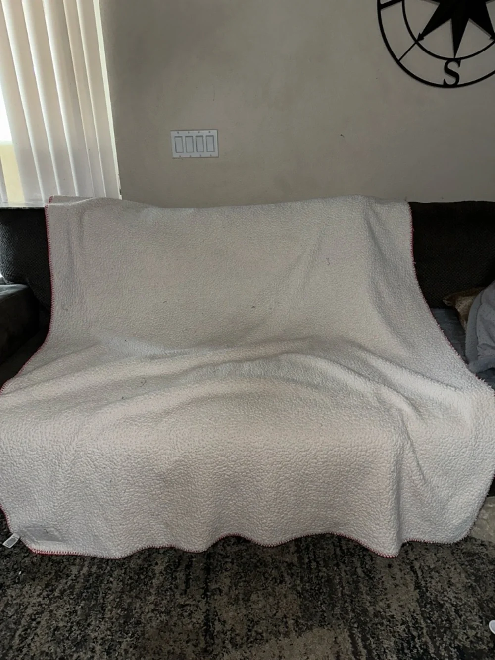 Victoria’s Secret PINK Sherpa Red Logo Blanket 60” x 72”